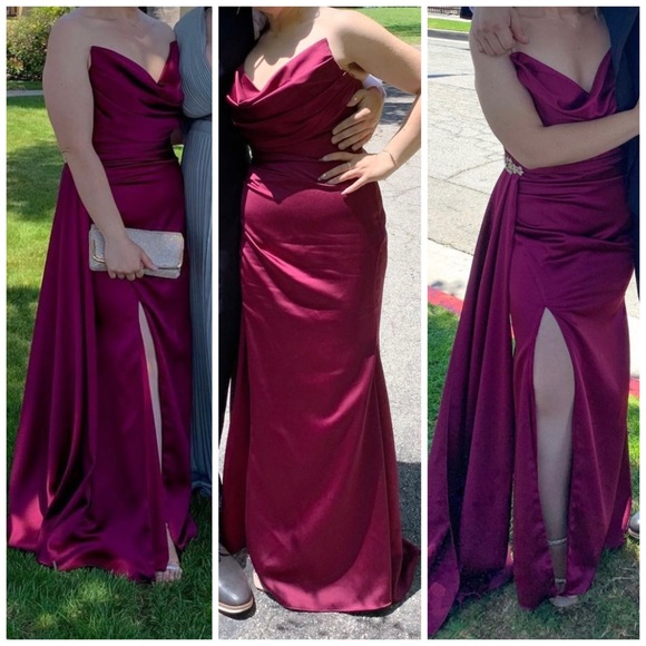 Purple/Burgundy Prom Dress Elegant Gown - Picture 1 of 8